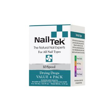 Front view of a Nail Tek 10 Speed Pro Value 4 Pack retail box facing slightly to its right printed with product description 